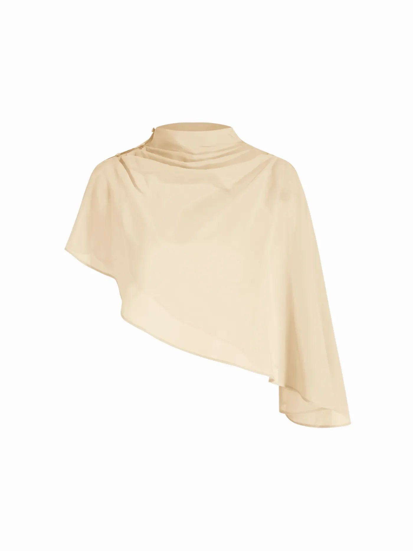 Satin High Neck Cape Sleeve Maxi Dress