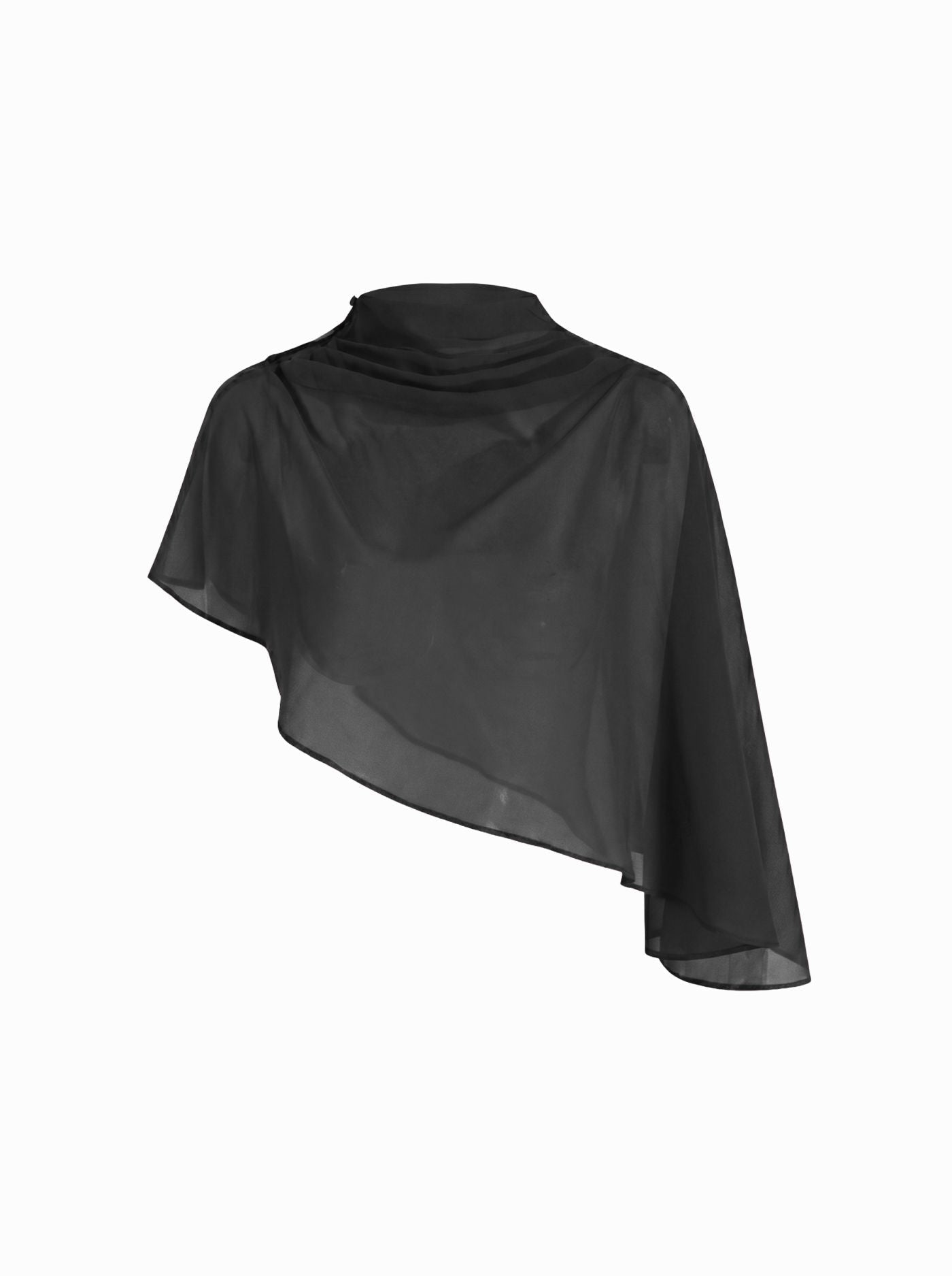 Satin High Neck Cape Sleeve Maxi Dress