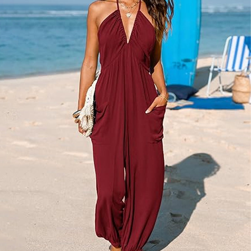 Ocean Breeze Halter Lounge Jumpsuit