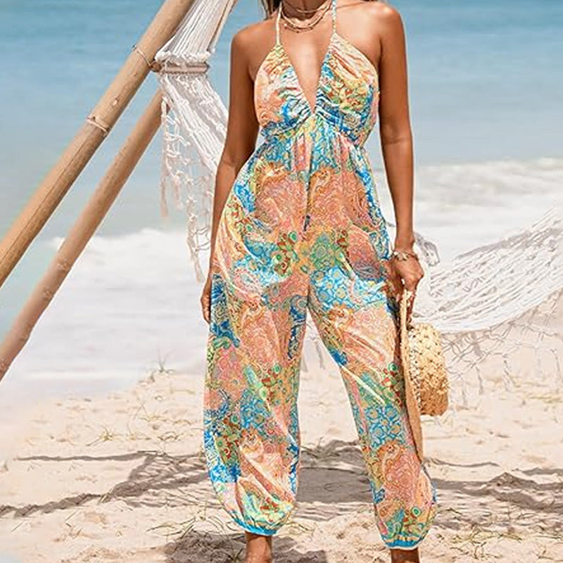 Ocean Breeze Halter Lounge Jumpsuit