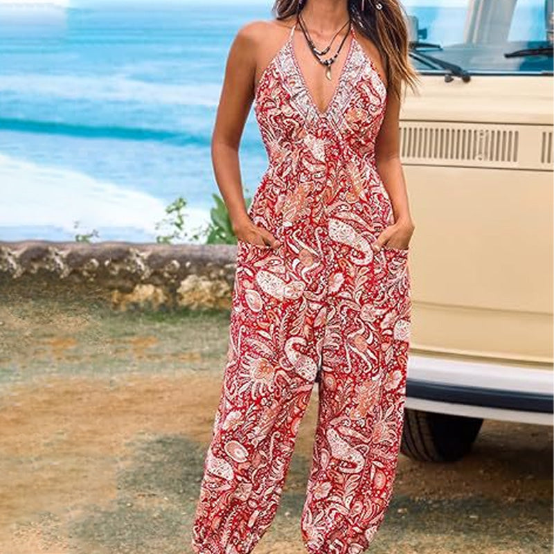 Ocean Breeze Halter Lounge Jumpsuit