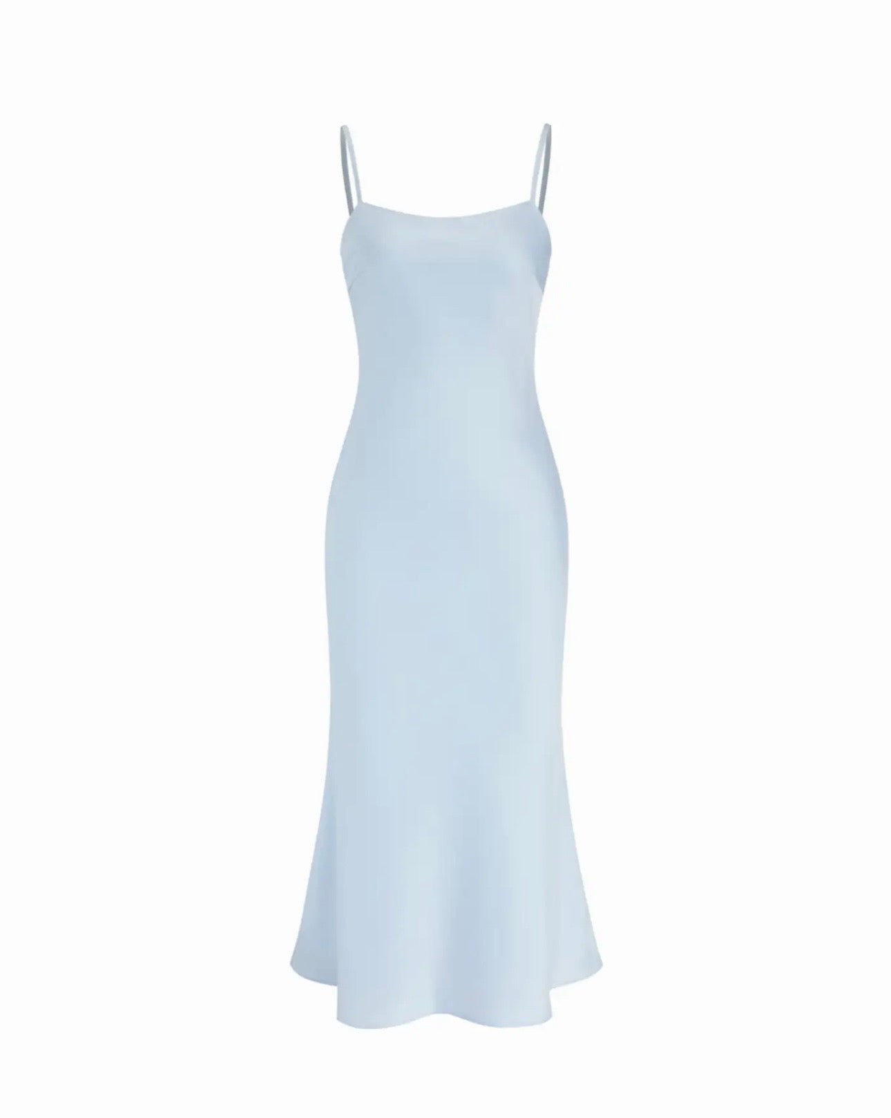 Satin High Neck Cape Sleeve Maxi Dress