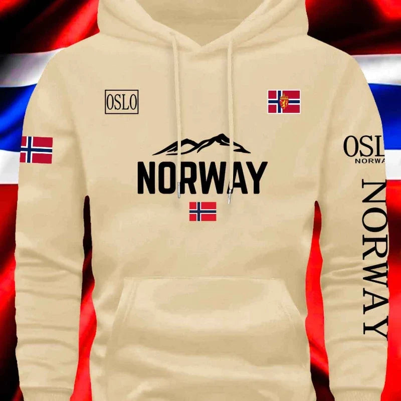 Norwegian Print Best-selling New Men Women Hooded Sweatshirt Autumn Winter Daily Outdoor Vacation Fitness Casual Warm Sportswear