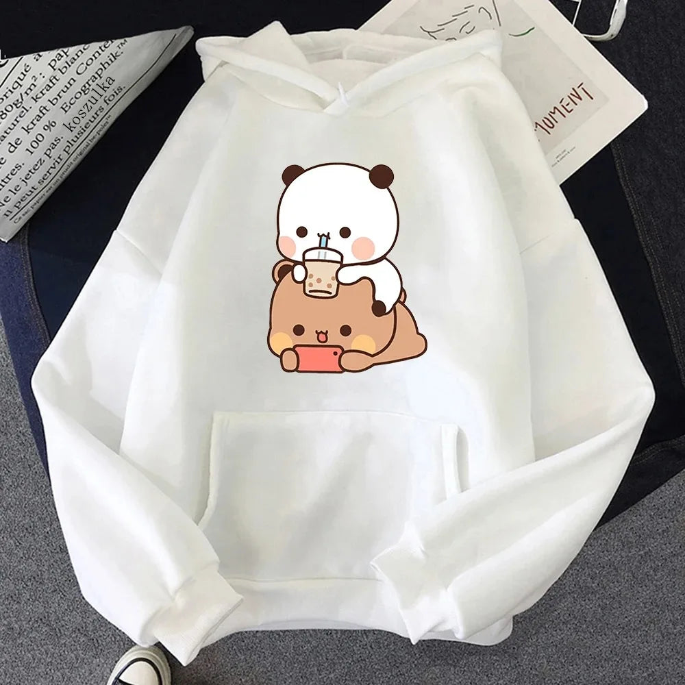 Print Women Hoodie Kawaii Female Sweatshirt Harajuku Loose Long Sleeve Plus Size Clothes Tops