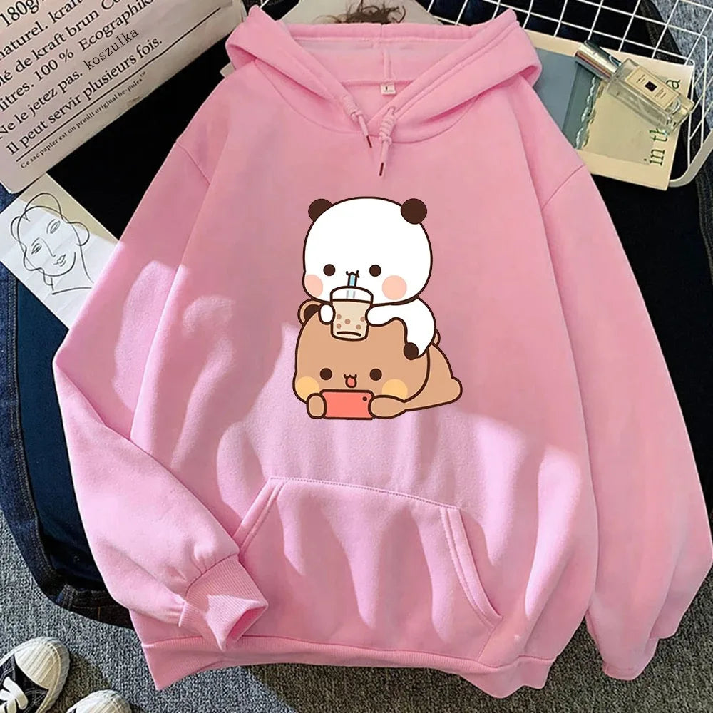 Print Women Hoodie Kawaii Female Sweatshirt Harajuku Loose Long Sleeve Plus Size Clothes Tops