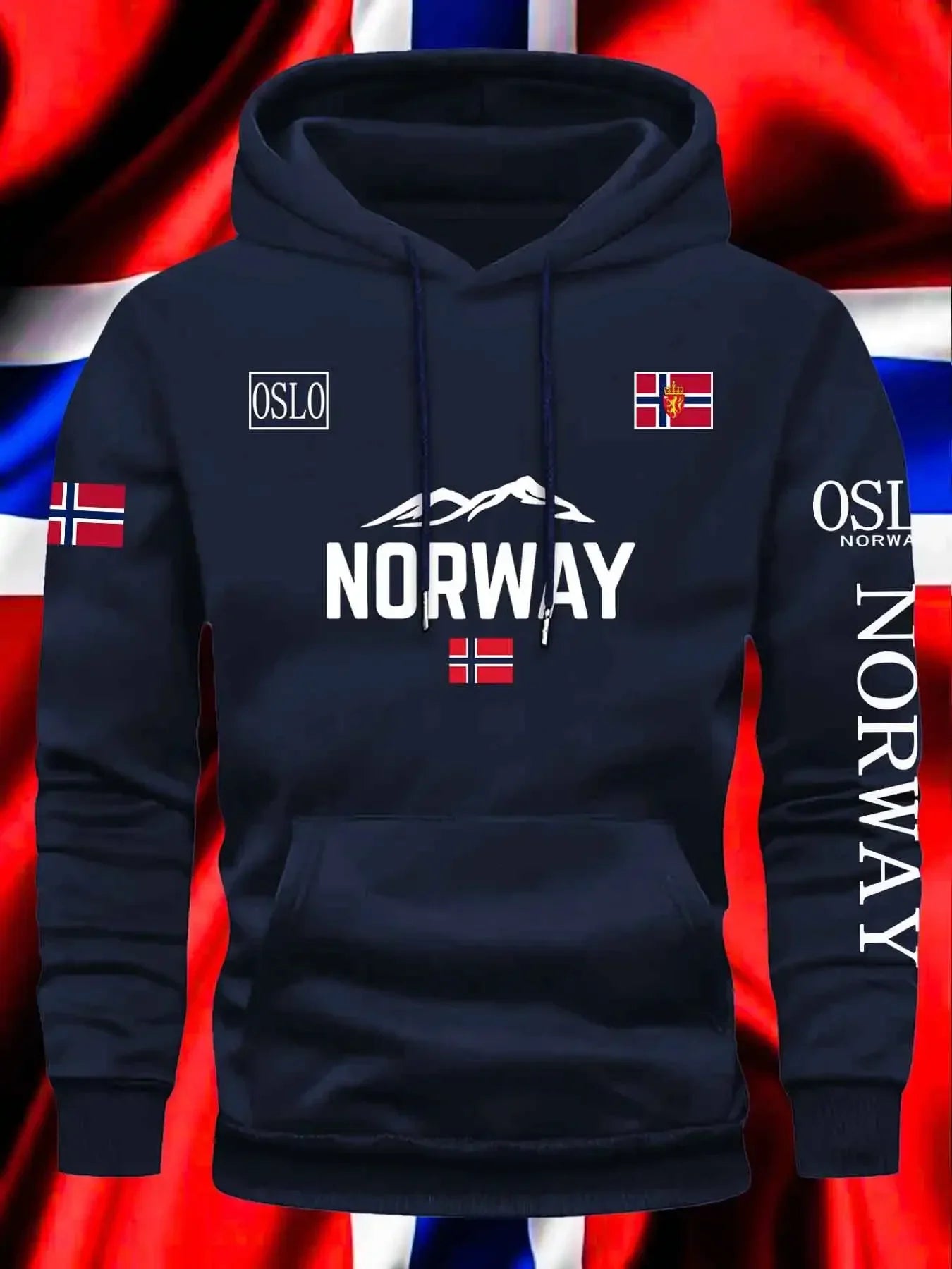 Norwegian Print Best-selling New Men Women Hooded Sweatshirt Autumn Winter Daily Outdoor Vacation Fitness Casual Warm Sportswear