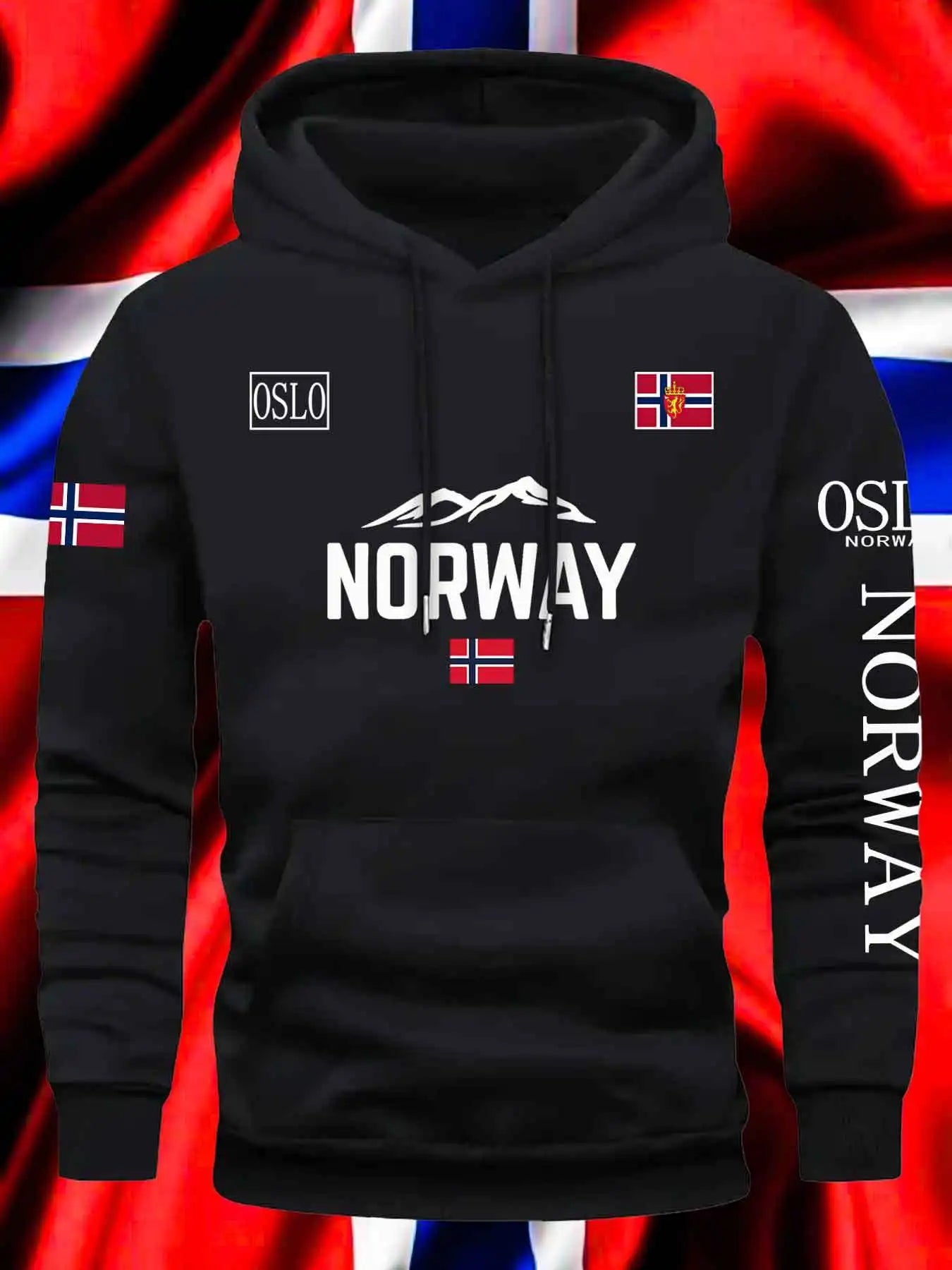 Norwegian Print Best-selling New Men Women Hooded Sweatshirt Autumn Winter Daily Outdoor Vacation Fitness Casual Warm Sportswear