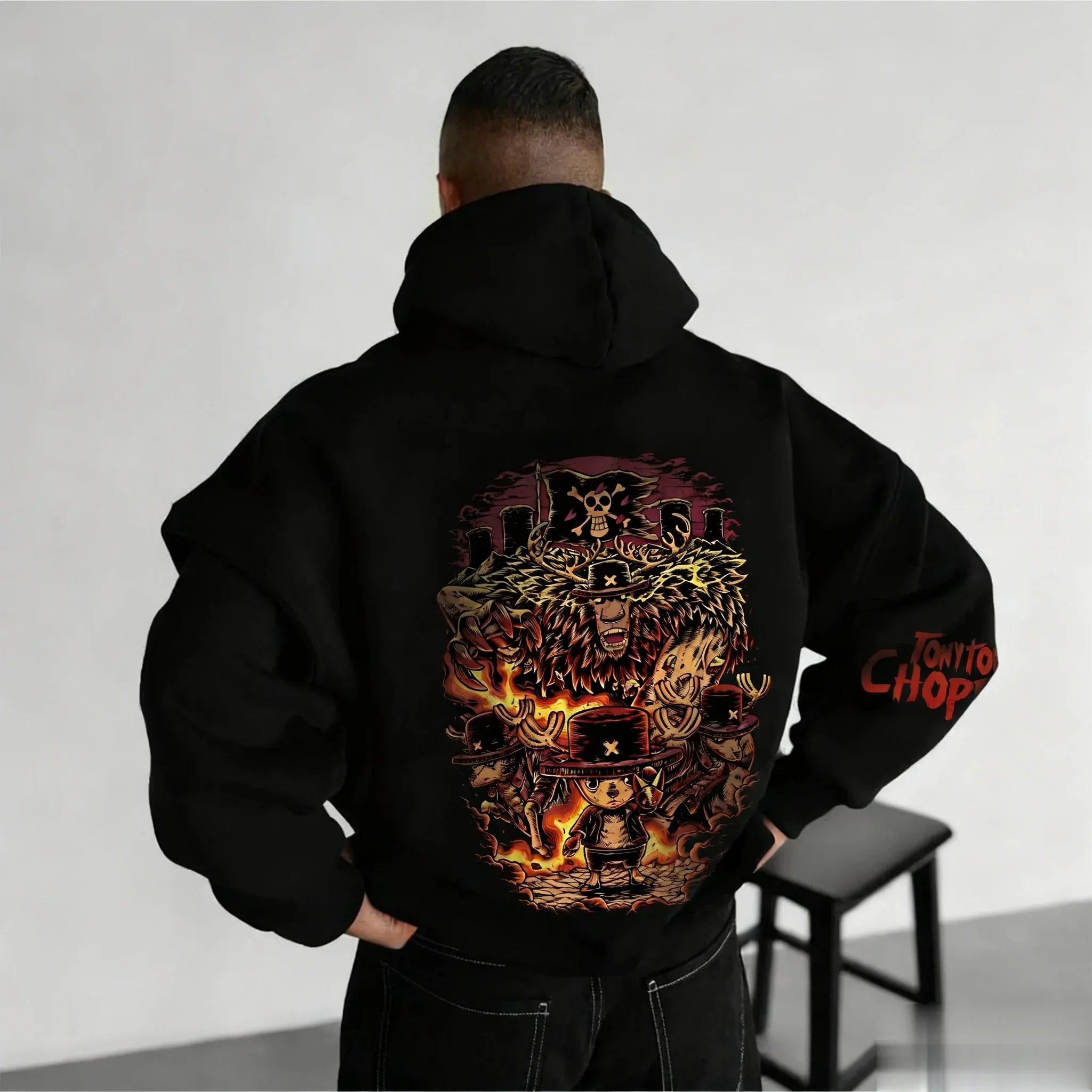 One Piece Chopper Graphic Pullover Hoodie Men Women New Autumn Winter Streetwear Oversized Casual Anime Print Hooded Sweatshirt