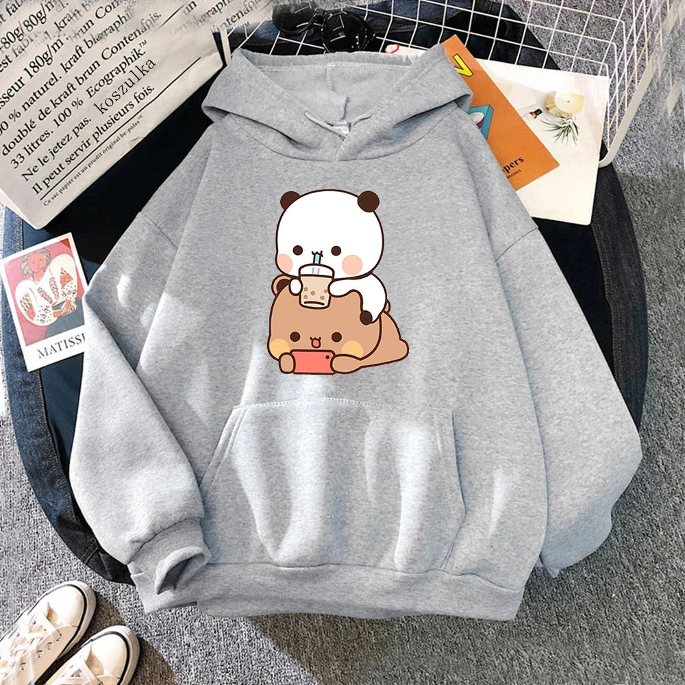Print Women Hoodie Kawaii Female Sweatshirt Harajuku Loose Long Sleeve Plus Size Clothes Tops