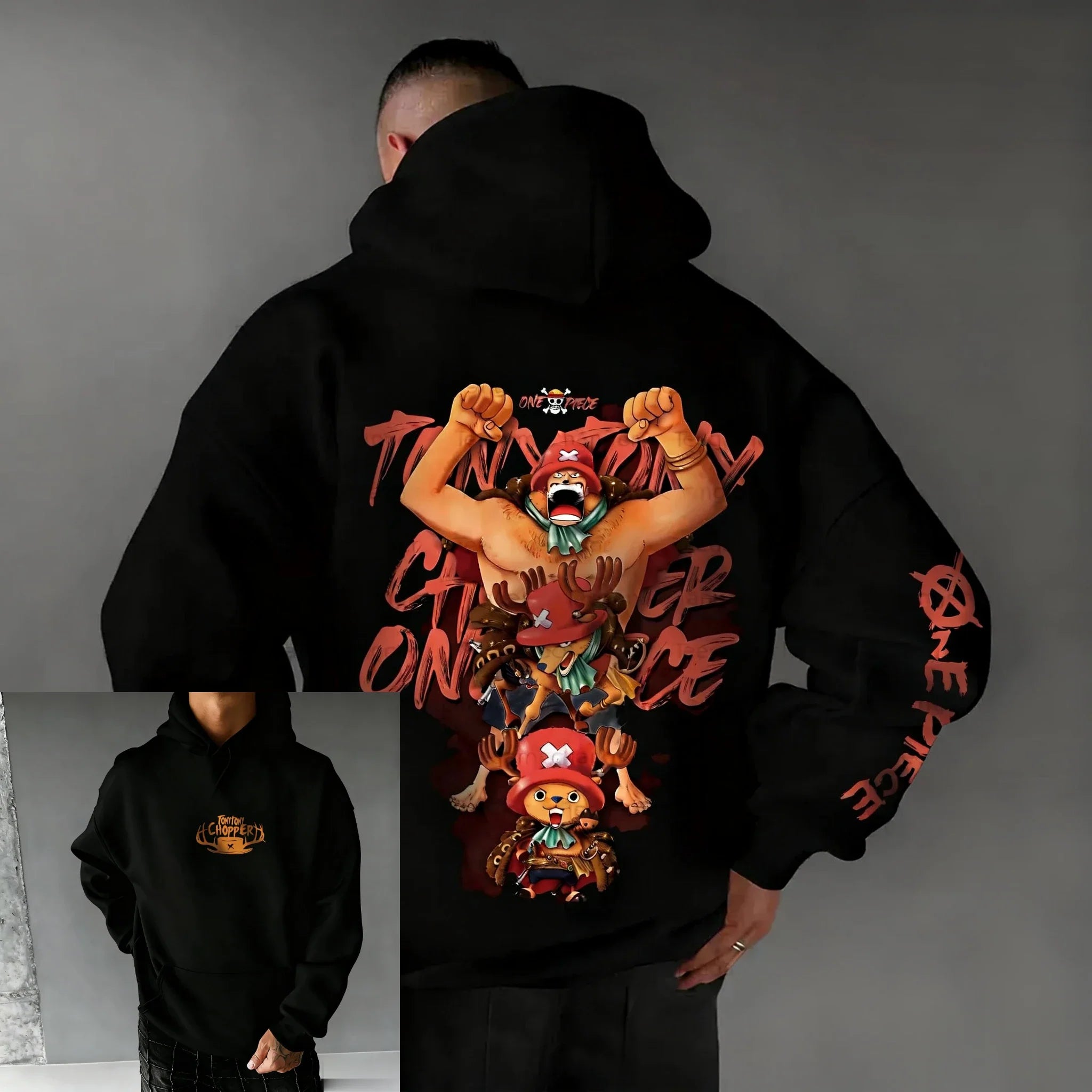 One Piece Chopper Graphic Pullover Hoodie Men Women New Autumn Winter Streetwear Oversized Casual Anime Print Hooded Sweatshirt