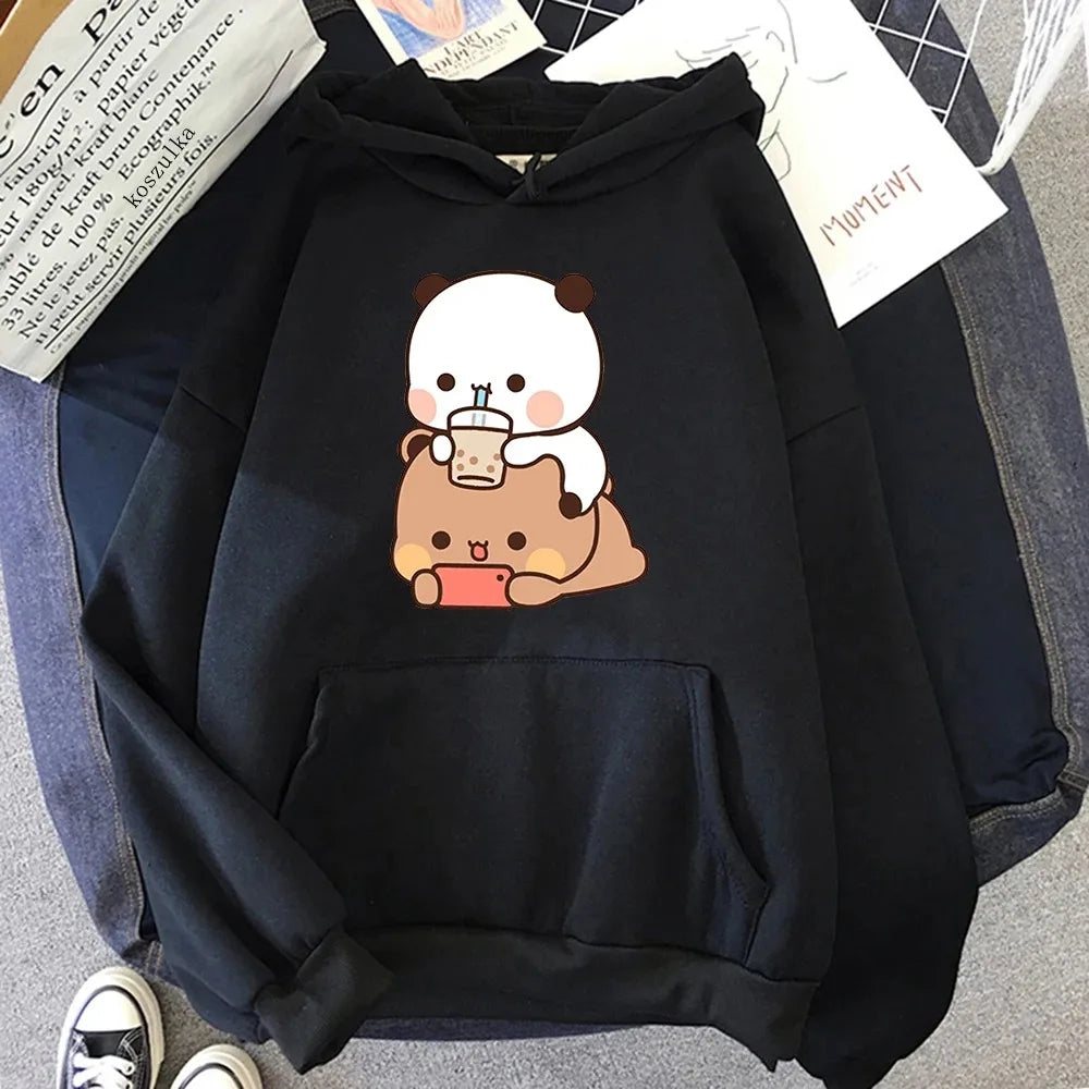 Print Women Hoodie Kawaii Female Sweatshirt Harajuku Loose Long Sleeve Plus Size Clothes Tops