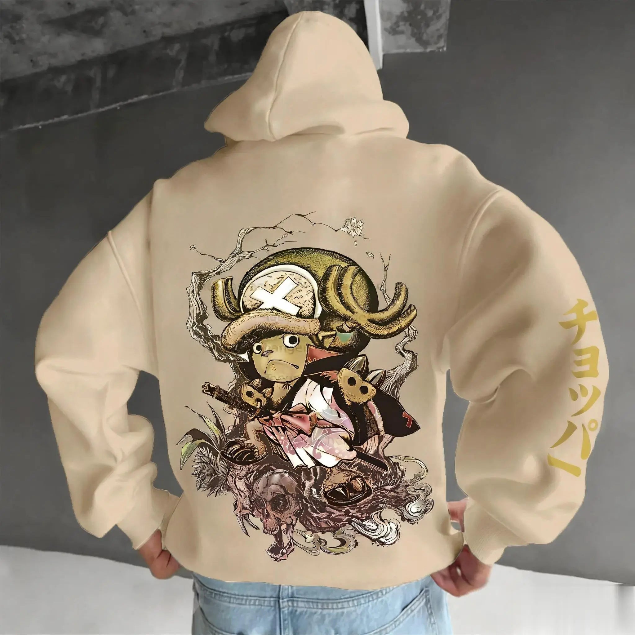 One Piece Chopper Graphic Pullover Hoodie Men Women New Autumn Winter Streetwear Oversized Casual Anime Print Hooded Sweatshirt