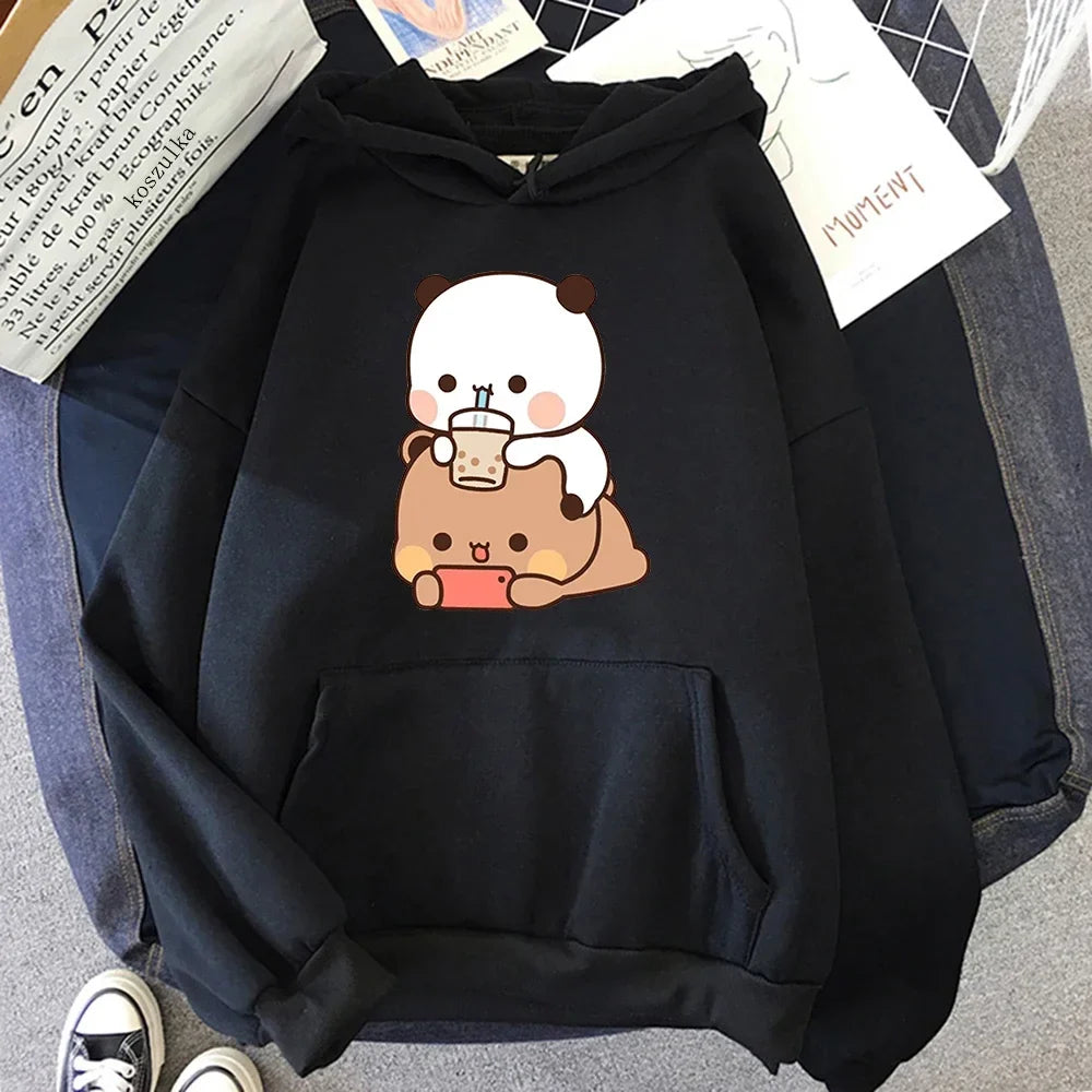 Print Women Hoodie Kawaii Female Sweatshirt Harajuku Loose Long Sleeve Plus Size Clothes Tops