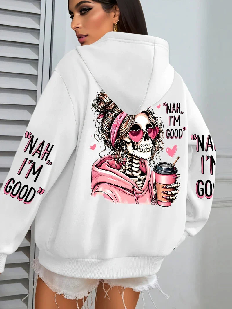 Expensive Talks Back Funny Printing Womens Hoodie Loose Multicolor Pullovers Fleece Autumn Sportswear Casual Pocket Hoody