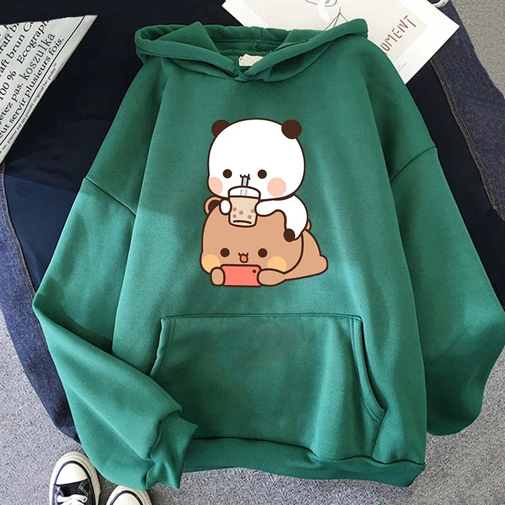 Print Women Hoodie Kawaii Female Sweatshirt Harajuku Loose Long Sleeve Plus Size Clothes Tops