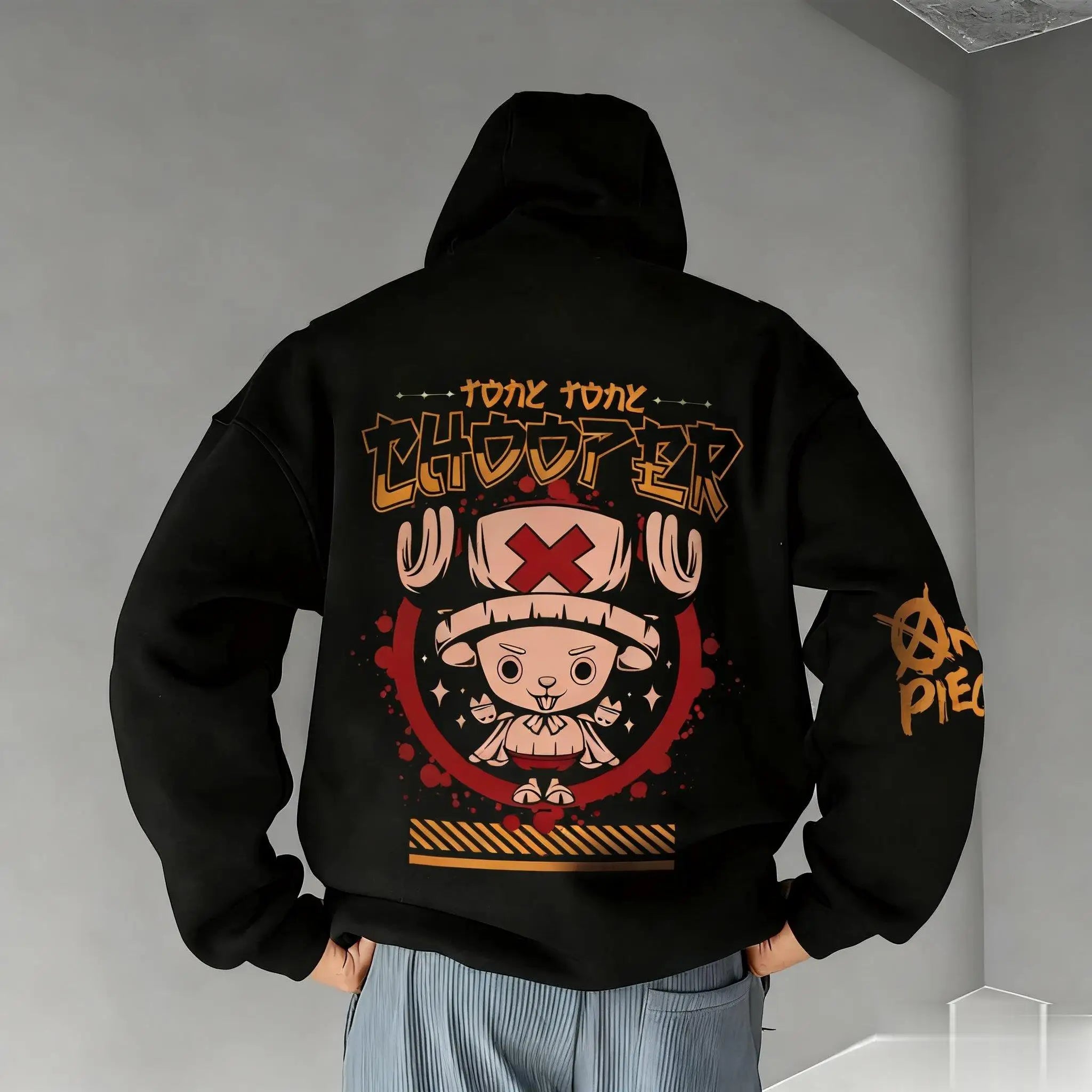 One Piece Chopper Graphic Pullover Hoodie Men Women New Autumn Winter Streetwear Oversized Casual Anime Print Hooded Sweatshirt