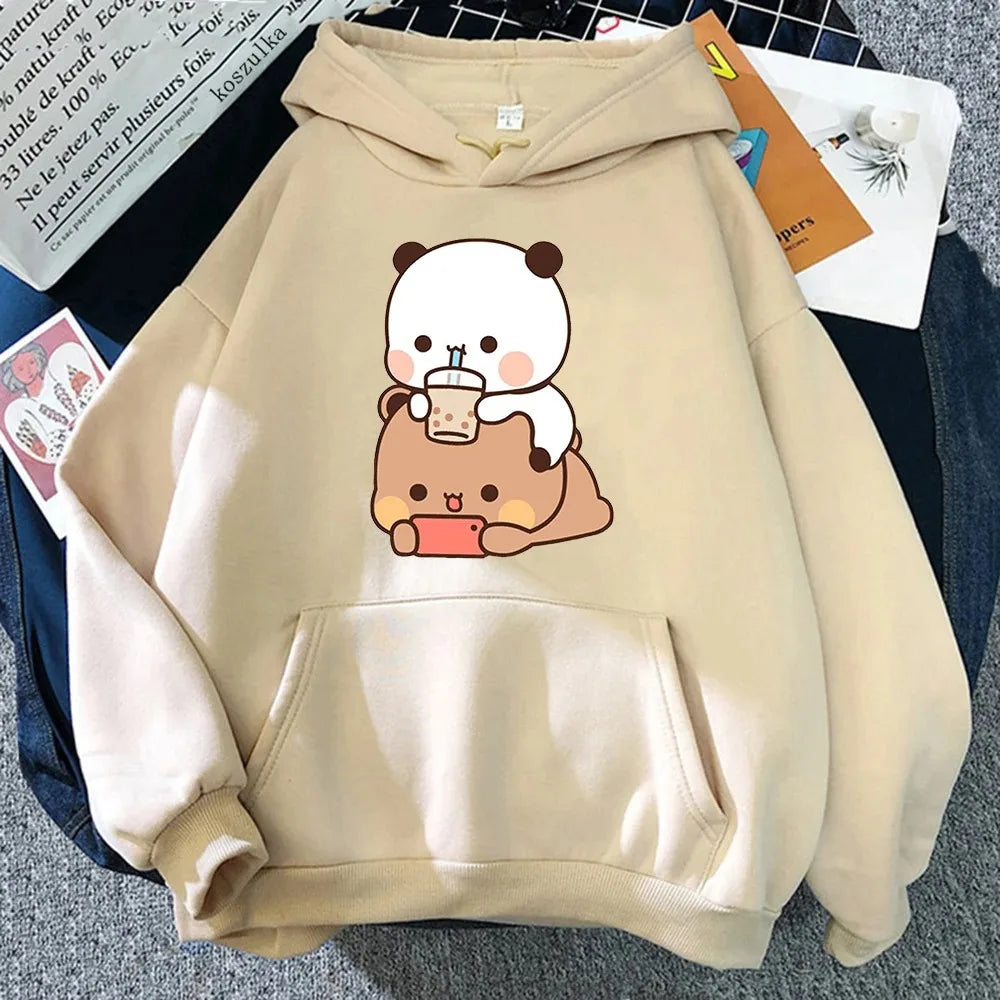 Print Women Hoodie Kawaii Female Sweatshirt Harajuku Loose Long Sleeve Plus Size Clothes Tops