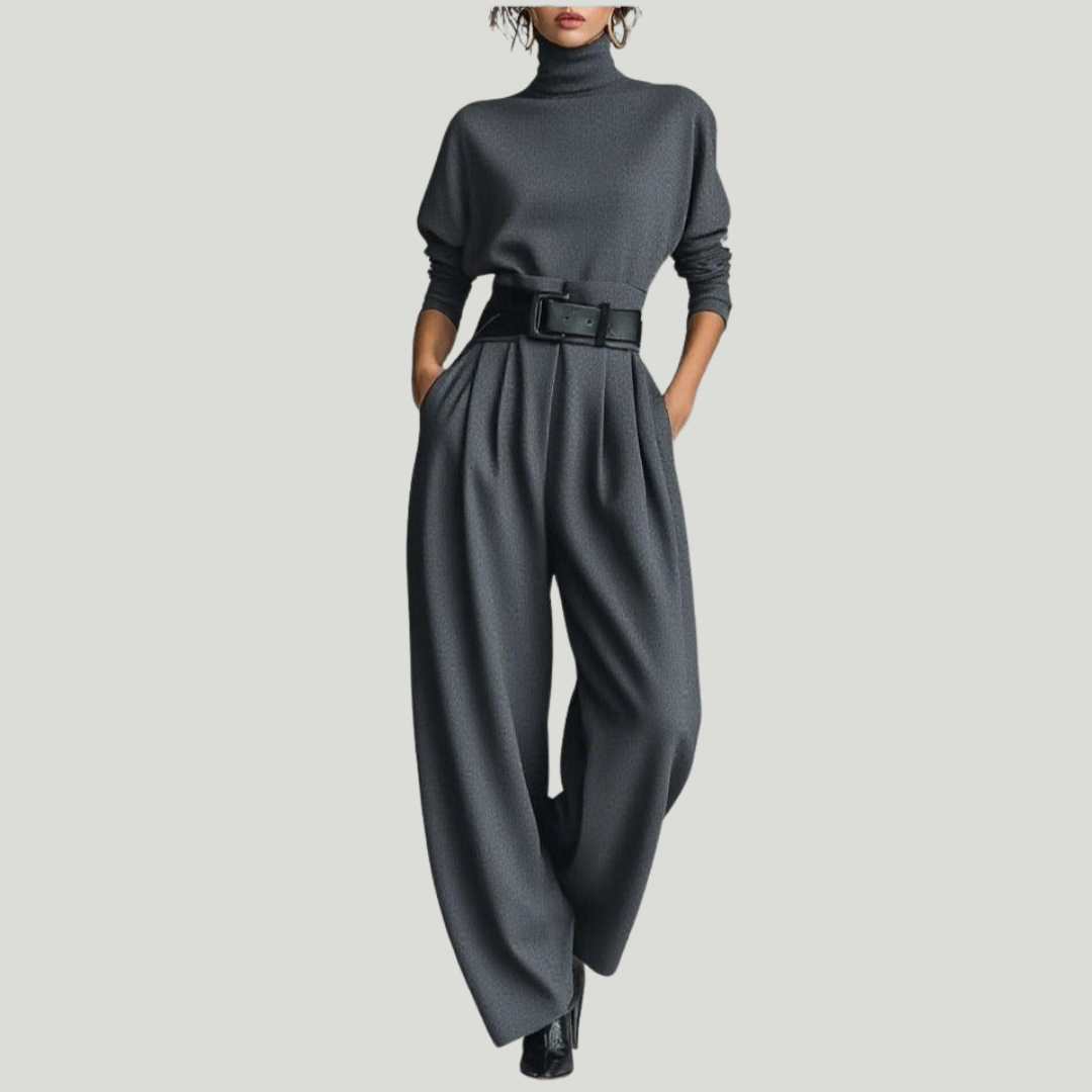 Veloura Slate Luxe Jumpsuit