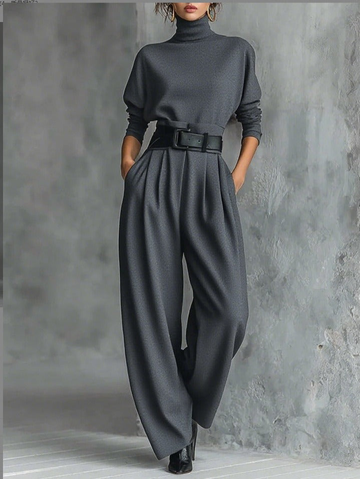 Veloura Slate Luxe Jumpsuit