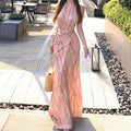 Striped Sleeveless A-Line Maxi Dress
